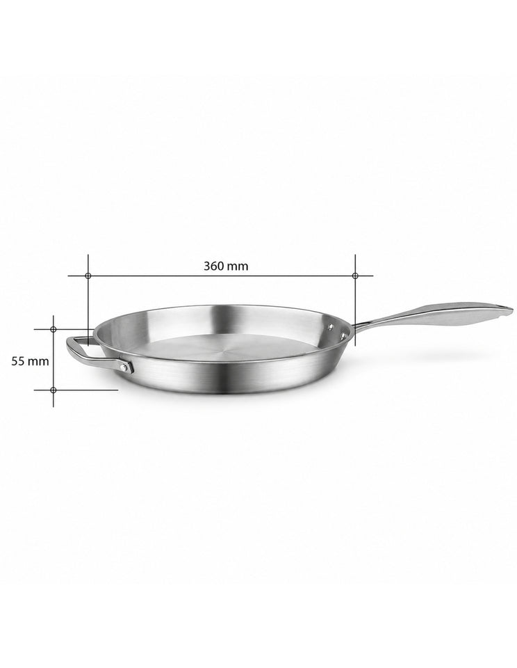 SOGA Stainless Steel Induction Fry Pan 36cm