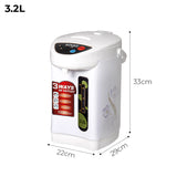 SOGA 2X 3.2L White Electric Kettle Water Boiler 3 Dispensing Modes Keep Warm
