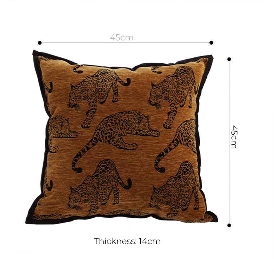 SOGA 2-Pack 45cm Dark Brown Leopard Print Throw Pillows