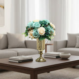 SOGA 28.5cm Transparent Glass Flower Vase Filler with Blue Flower Set