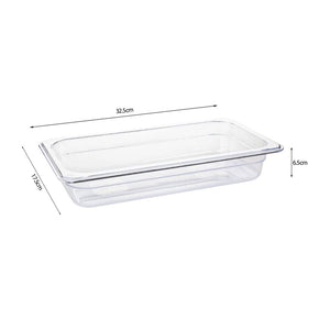 SOGA 65mm Clear Gastronorm GN Pan 1/3 Food Tray Storage Bundle of 6