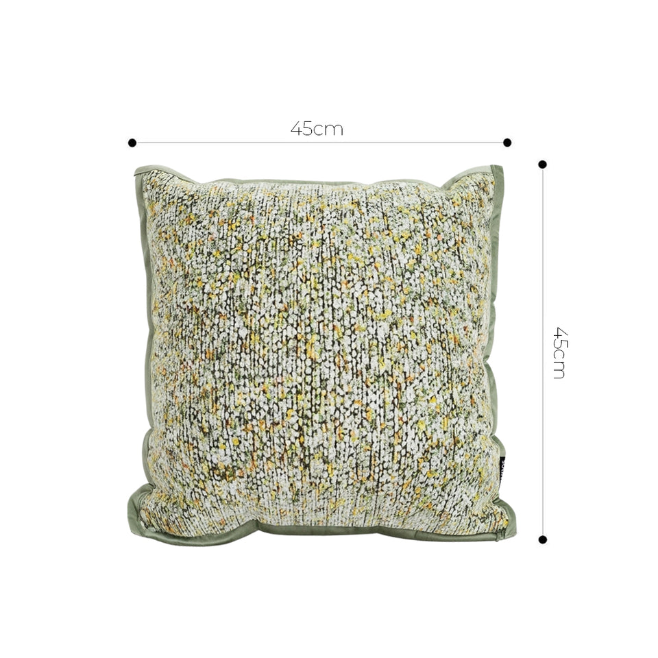 SOGA Woven Cushion 45cm Green Yellow Multi-Color Textured Decorative Throw Pillow