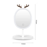 SOGA White Antler LED Light Makeup Mirror Tabletop Vanity Home Decor