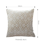 SOGA 50cmThrow Pillow White and Beige Geometric Pattern Accent for Home Decor