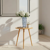 SOGA Home & Living Bundle – Walnut Side Coffee Table & Grey Glass Vase for Modern Home Decor