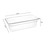 SOGA 100mm Clear Gastronorm GN Pan 1/3 Food Tray Storage Bundle of 2 with Lid
