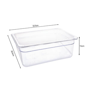 SOGA 150mm Clear Gastronorm GN Pan 1/2 Food Tray Storage Bundle of 2 with Lid