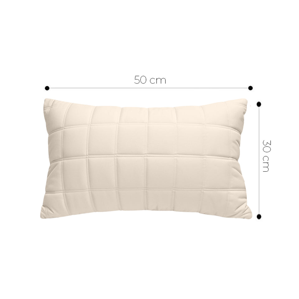 SOGA 2X 30cm Beige Quilted Grid Pattern Decorative Throw Pillow