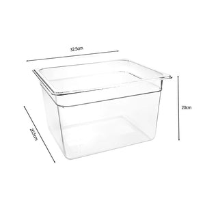 SOGA 200mm Clear Gastronorm GN Pan 1/2 Food Tray Storage Bundle of 4
