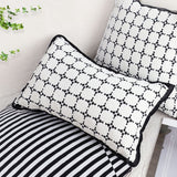 SOGA 35cm Moroccan Black Cross Pattern Black Trim Decorative Throw Pillow