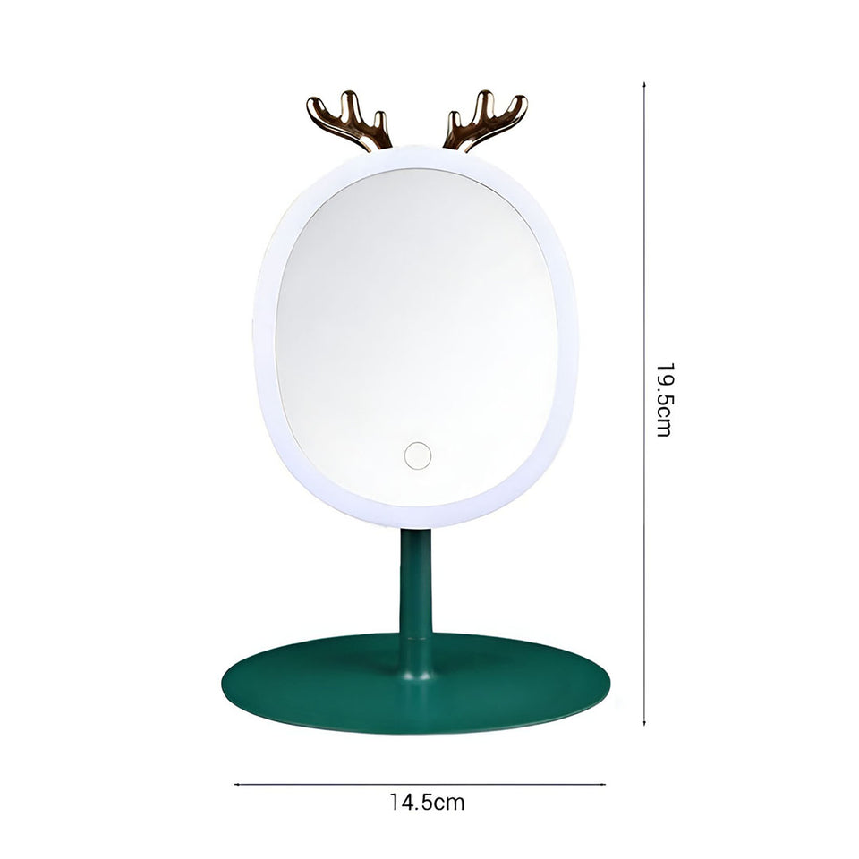 SOGA Green Antler LED Light Makeup Mirror Tabletop Vanity Home Decor