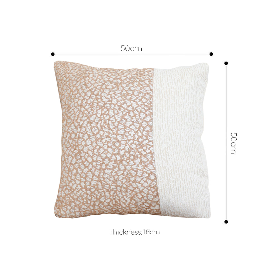 SOGA 50cm Contemporary Beige Two-Tone Block Design Throw Pillow