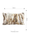 SOGA 2X 30cm Throw Pillow Coffee Rabbit Fur Lumbar Warm Cozy Decorative Cushion Home Decor
