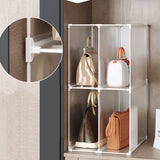 SOGA 2 Tier Multifunctional PP Plastic Bag Box Portable Cubby DIY Storage Shelves Stackable Handbag Purse Organiser