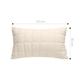 SOGA 30cm Beige Quilted Grid Pattern Decorative Throw Pillow