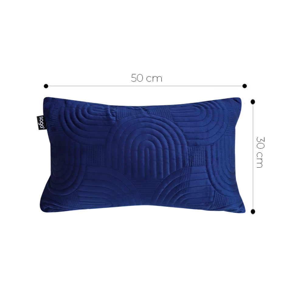 SOGA 2X 30cm Blue Textured Geometric Pattern Decorative Throw Pillow