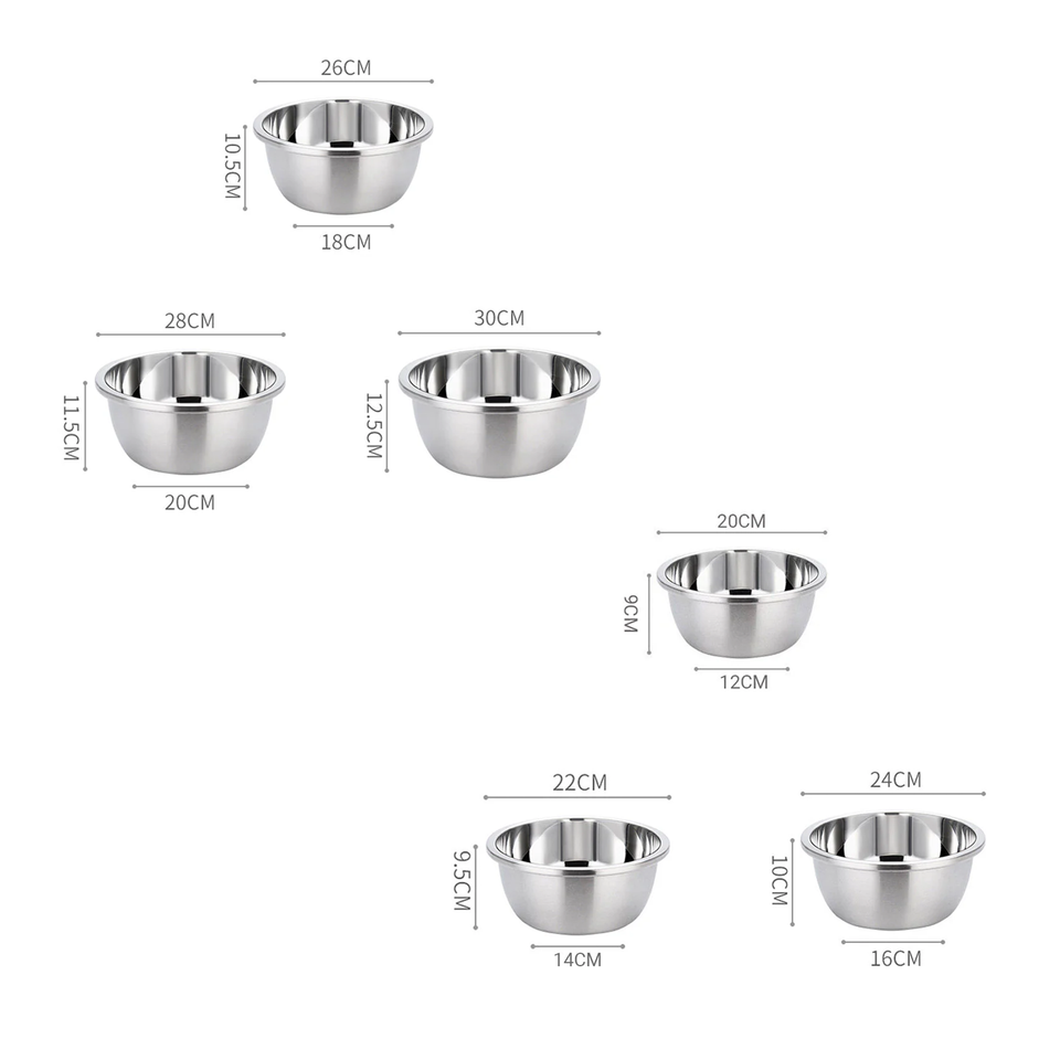 SOGA Kitchenware Bundle – Stainless Steel Nesting Colanders & Deep Stackable Mixing Bowls Set