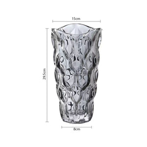 SOGA 30cm Glass Grey Vase Crystal VASE Thick Modern, Home Decor