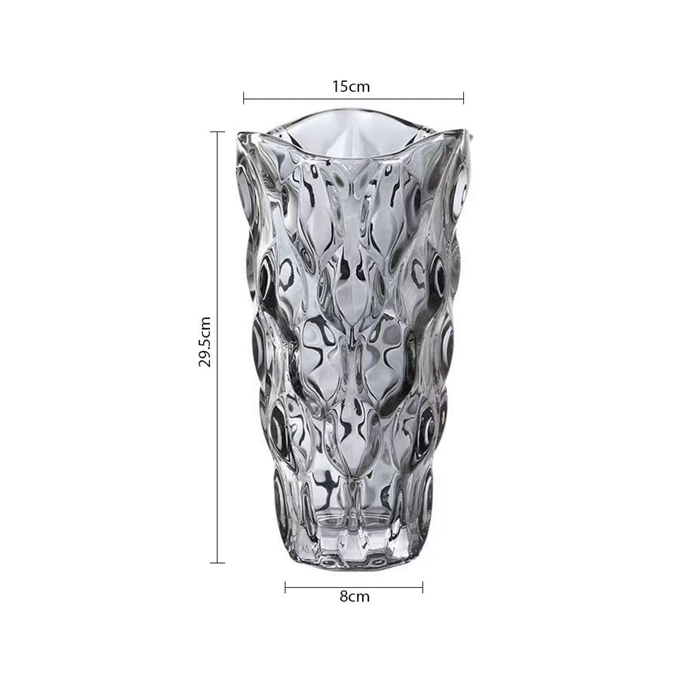 SOGA 30cm Glass Grey Vase Crystal VASE Thick Modern, Home Decor