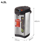 SOGA 2X 4.2L Silver Electric Kettle Water Boiler 3 Dispensing Modes Keep Warm