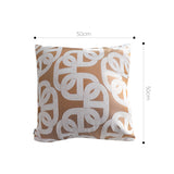 SOGA 50cm Artistic Camel Brown White Geometric Pattern Throw Pillow