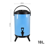 SOGA 18L Stainless Steel Insulated Milk Tea Barrel Hot and Cold Beverage Dispenser Container with Faucet Blue
