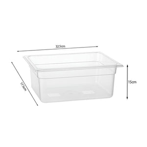 SOGA 150mm Clear Gastronorm GN Pan 1/3 Food Tray Storage Bundle of 4
