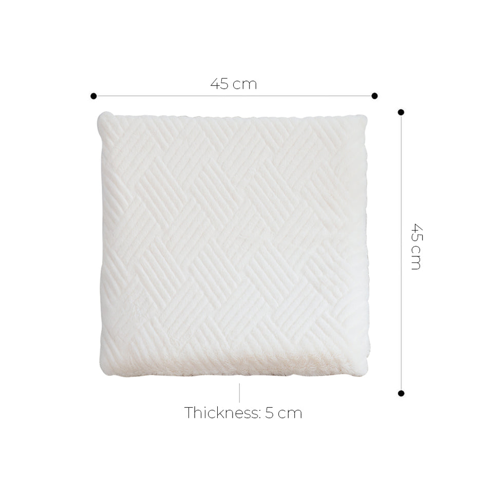 SOGA White Chevron Square Cushion Soft Leaning Plush Backrest Throw Seat Pillow Home Office Decor