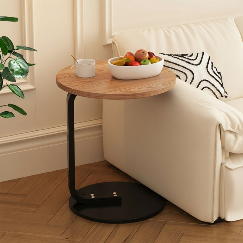 SOGA 2X 50cm Wood Board Mini Side Table Movable Lightweight w/ Black Frame