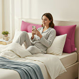 SOGA 2X 100cm Crabapple Red Triangular Wedge Bed Pillow Headboard Backrest Bedside Tatami Cushion Home Decor