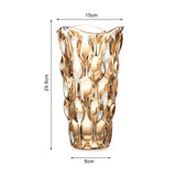 SOGA 29.8cm Golden Amber Glass Crystal Vase Elegant Modern Home Decor