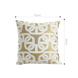 SOGA 2X 50cm Artistic Olive Green White Geometric Pattern Throw Pillow