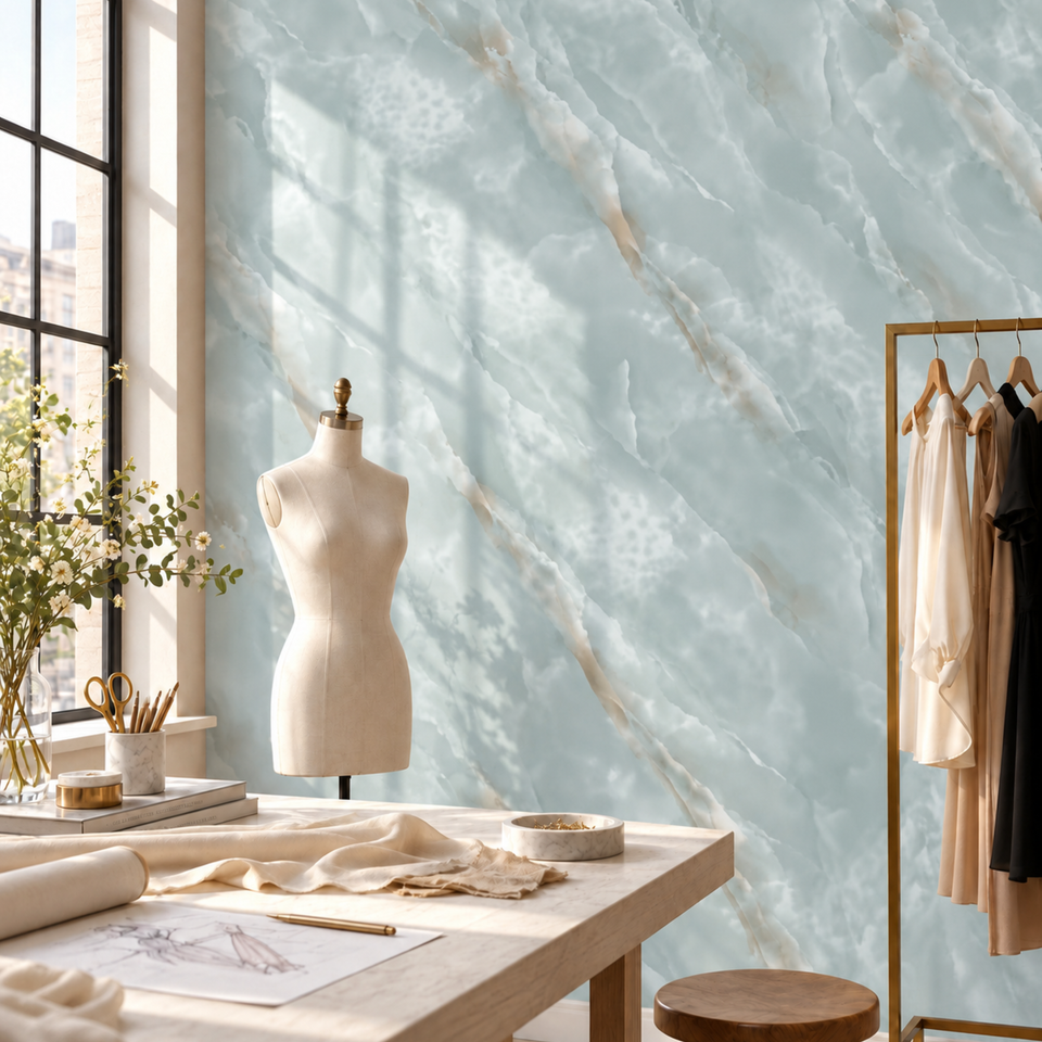 SOGA Peel & Stick Floor and Wall Tiles 30 x 60cm 10 Pack Jade Faux Marble