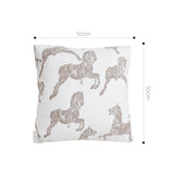 SOGA 50cm White Decorative Horse Pattern Cushion Throw Pillow