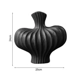 SOGA 25X24cm Ornament Small Matte Black Vases Countertop Decoration Accessories Porch Crafts Home Decor