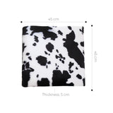 SOGA 2X Black Cow Print Square Cushion Soft Leaning Plush Backrest Throw Seat Pillow