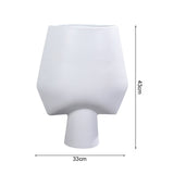 SOGA 2X 33x43cm White Large Ornament Bodhi House Ceramic Handcrafted Modern Abstract Square Vase Home Decor