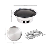 SOGA Kitchenware Bundle – Silver Grilling Plate, Divided Sauce Pan & Portable Charcoal BBQ Grill