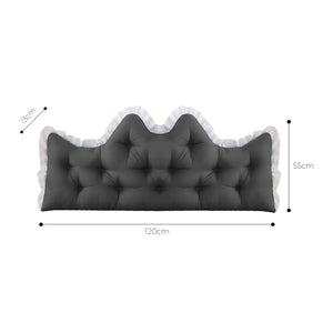 SOGA 120cm Crown Pillow Tufted Charcoal Headboard Cushion for Bed