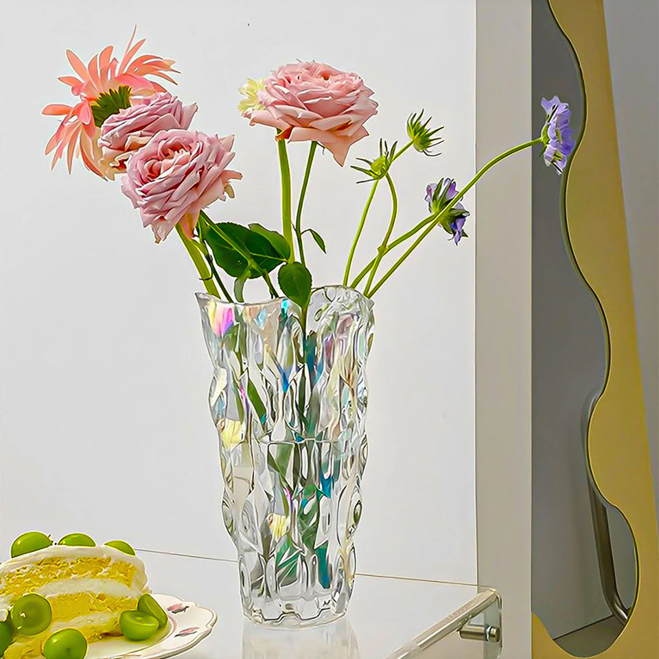 SOGA 29cm Glass Clear Vase Crystal VASE Thick Modern Home Decor