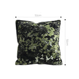 SOGA 2X 50cm Forest Green Crushed Velvet Decorative Throw Pillow