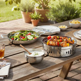 SOGA Kitchenware Bundle – Silver Dry Pots & Elegant Salad Bowl for Essential Kitchen Use