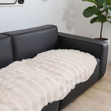 SOGA Two-seater Cream Faux Fur Throw Blanket 90x160cm Polyester