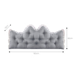 SOGA 2x 150cm Crown Pillows Tufted Light Grey Headboard Cushion Set