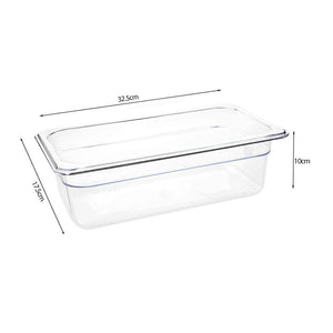 SOGA 100mm Clear Gastronorm GN Pan 1/3 Food Tray Storage Bundle of 6 with Lid