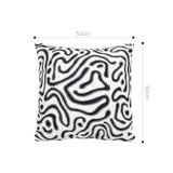 SOGA 50cm Black White Abstract Swirl Pattern Decorative Throw Pillow