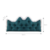 SOGA 120cm Crown Pillow Tufted Teal Headboard Cushion for Bed