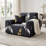 SOGA 1-Seater Feather Print Sofa Cover Couch Protector High Stretch Lounge Slipcover Home Decor