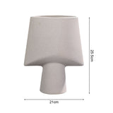 SOGA 2X 21x25.5cm Ornament Geometric Decor Ceramic Vase Flower Pots Decorative for Living Room Decoration
