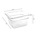 SOGA 100mm Clear Gastronorm GN Pan 1/6 Food Tray Storage Bundle of 2